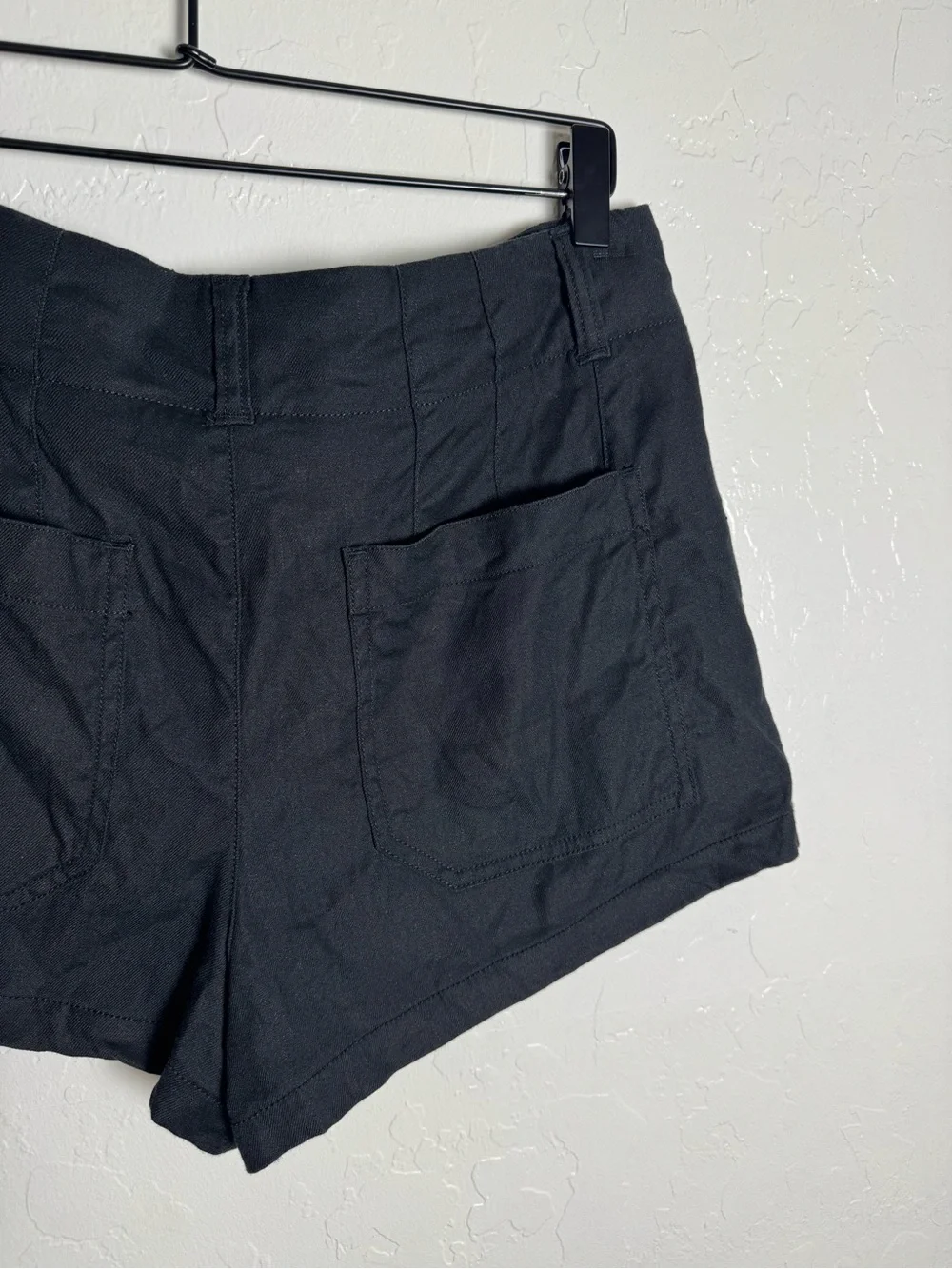 Maeve Anthropologie The Colette High Rise Shorts Black Linen Blend Size 29